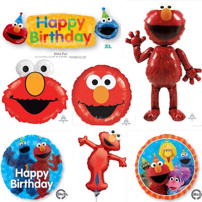 芝麻街艾摩气球sesame卡通派对