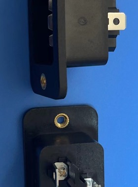 AC电源公座品字三插 HL3ACP-16A-250V  16A 黑色立式焊接 带锁扣