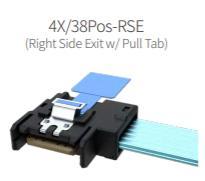 SFF1016服务器线缆  MCIO 4X38P 弯右 带拉环 HL-4X38P-RSE-PT