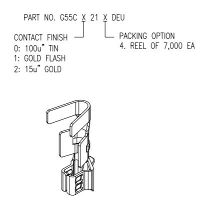 G55C0214DEU Crimp type - Header Receptacle - G55 Sries, Sock
