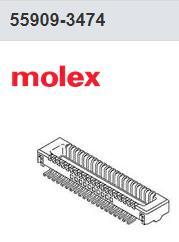 55909-3474  MOLEX  0.4 mm板对板 34CKT DR SMT PLUG VERTICAL