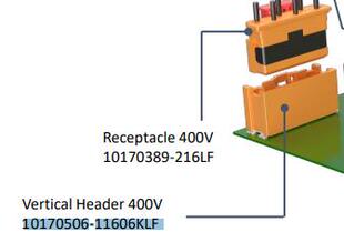 10170506-11606KLF Vertical Header 400V 线对板 6P 汽车连接器
