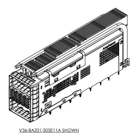 V36BAZ01005000A ExtremePort QSFP-DD 112G 2x1 cage assembly