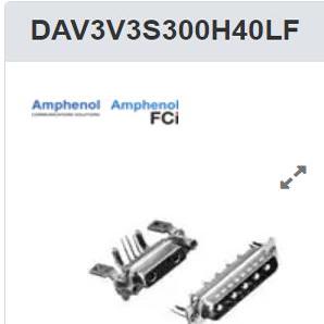 DAV3V3S300H40LF D-Sub混合触点连接器 DSUB POWER STB 3V3 S