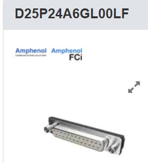 D25P24A6GL00LF D-Sub标准连接器 25P PIN STRT SOLDER SHELL