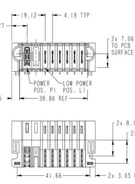 10106262-2600001LF PwrBlade+® , Power 2HDP+6LP STB, RAH