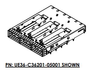 UE36C3620105001 1x3 QSFP-DD cage assembly with one rear pin,