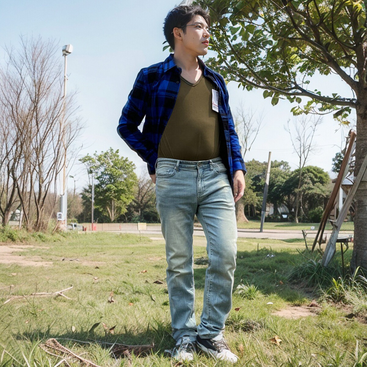 正品班尼路长袖磨毛衬衫