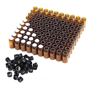 热销50个百个迷你小样瓶1到5毫升透明茶色玻璃空瓶精油香水分装 瓶