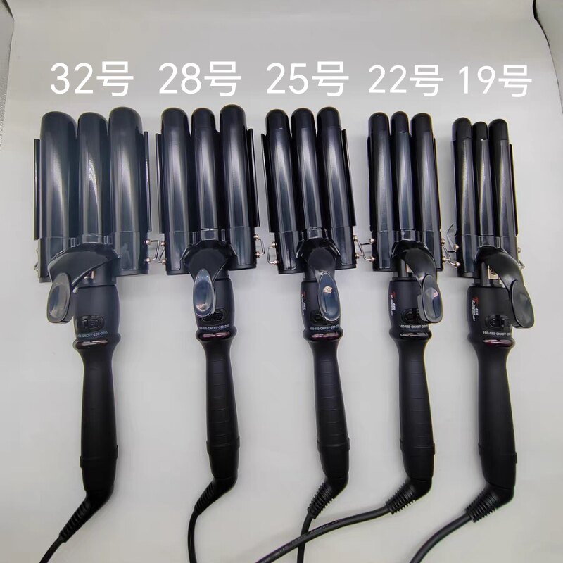 卷发棒三管棒水波纹韩式蛋卷泡面头大波浪家用发廊