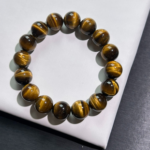 黄虎眼手串虎睛石闪电纹虎眼石手链百搭蓝虎眼手串男生梦幻黄蓝虎