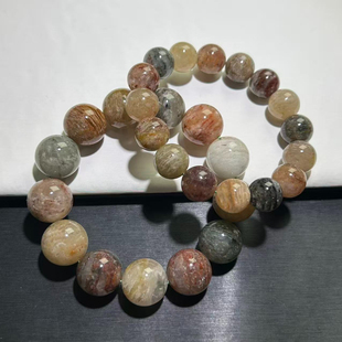 天然千层四季 幽灵深绿幽灵串珠手链水晶直播 幽灵水晶手串满矿四季