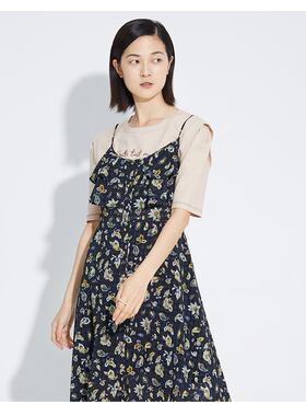 Mind Bridge春秋女休闲吊带印花时尚百搭连衣裙少量MUOP622A-798