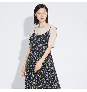 Mind Bridge春秋女休闲吊带印花时尚百搭连衣裙少量MUOP622A-798