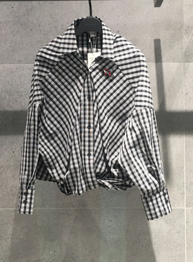 /春夏女士V领不规则立裁衬衫HUWS322D-698