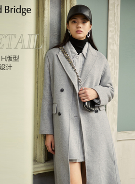 Mind Bridge秋冬女长款百搭纯色羊毛呢子外套女少量MVCA721D-1980