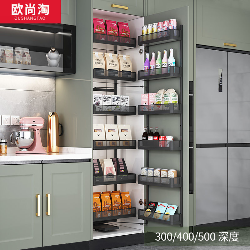 厨房橱柜高柜拉篮大怪物零食柜联动高深浅柜多层餐边柜冰箱柜收纳,家装主材,拉篮,淘宝优惠券,粉丝福利购,淘宝优惠卷