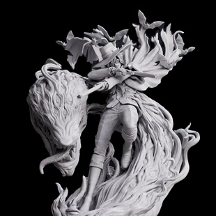 厄夜怪客地狱之歌皇家国教骑士团阿卡多手办GK模玩树脂白模3D打印