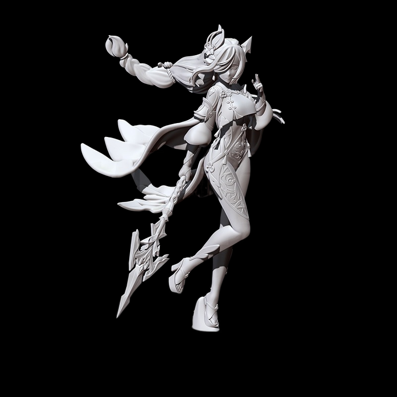 海洋堂原神申鹤孤辰手办树脂白模