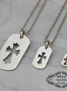 ROCK HEARTS 个性时尚镂空十字架吊坠 吊牌项链GD权志龙同款925银