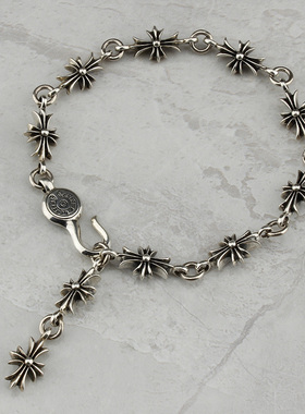 十字架纯银朋克风复古手串