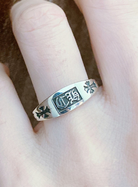 情侣纯银摇滚风戒指雪梨同款