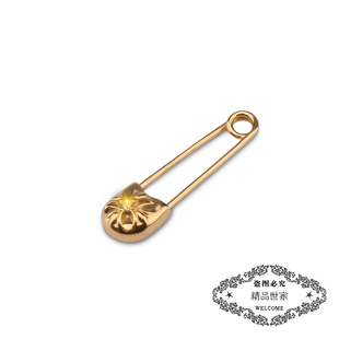 黄金22K金耳钉黄金十字架黄金镀金镶钻耳钉别针胸针网红同款