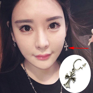 ROCK S925纯银 HEARTS十字架吊坠CH耳钉耳坠耳环GD权志龙雪梨同款