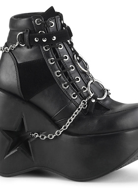 美国正品代购DYNAMITE-101松糕厚底朋克鞋增高鞋个性欧美黑色星星