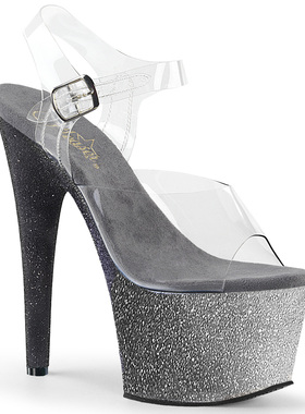 美国代购Pleaser17.78cm闪光厚底防水台舞台走秀系带露趾高跟凉鞋