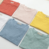 日系圆领竹节棉男装 t恤半袖 上衣服春夏秋长袖 短袖 体恤 T打底衫 男士