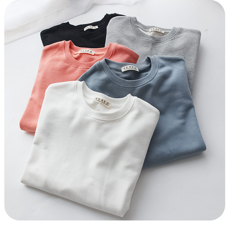 纯棉卫衣男士2025春秋季运动服男装圆领长袖情侣上衣宽松套头衫潮