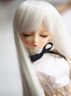 bjd4分娃娃假发3分长发sd假毛6分白色长直发男女娃通用日常款现货