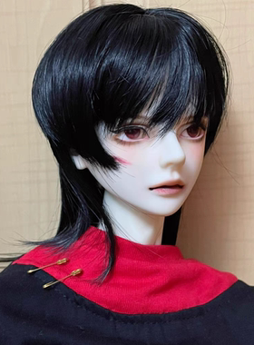 新款娃娃6分假发狼尾bjd假毛3分软丝少年毛发4分妹妹头中分长刘海