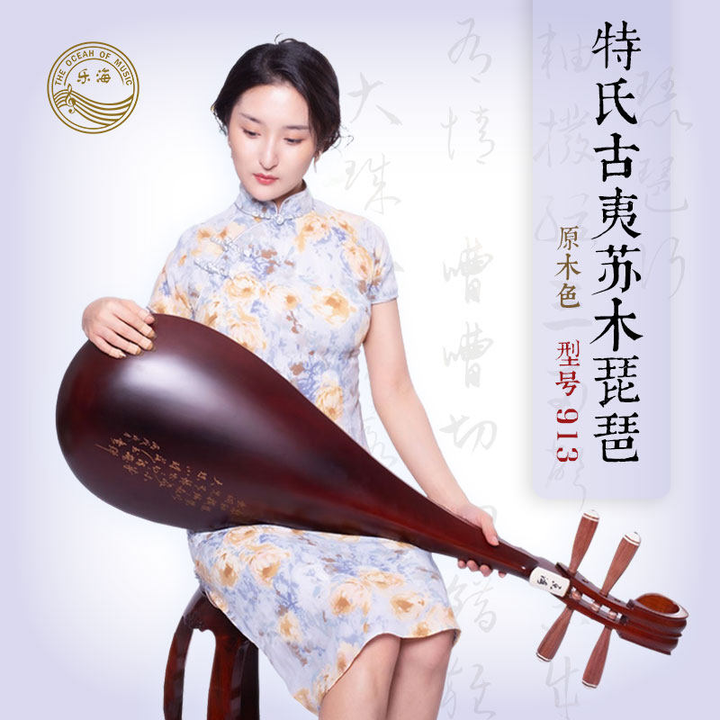 乐海成人琵琶乐器913特氏古夷苏木材质原木色初学考级演奏推荐款