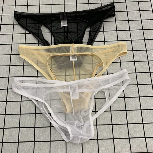 镂空透明火辣超薄网纱速干丁字裤