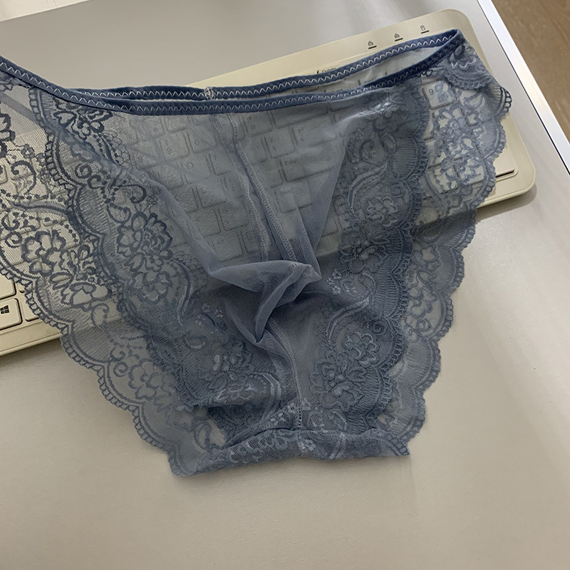 柔软蕾丝 男士内裤三角性感全透明网纱火辣裸睡无痕新款性惑情侣