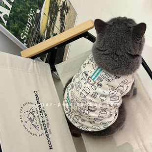 宠物狗狗衣服春夏秋背心可牵引猫咪泰迪比熊雪纳瑞可爱小猫服饰