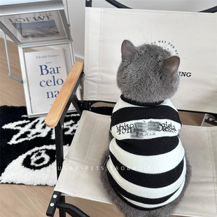 秋冬装狗狗猫咪衣服冬季保暖英美短银渐层公猫帅气潮牌宠物毛衣