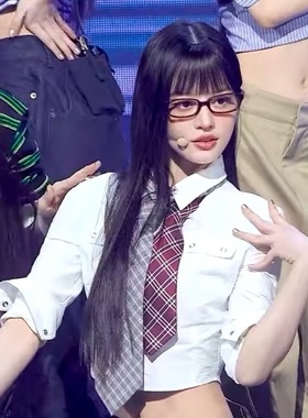 朴敏珠minju 卢惟那A-na同款翻领修身女士长袖白色衬衫短款上衣