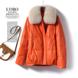 羽绒服女绵羊皮外套常规狐狸毛领90白鸭绒韩版 海宁真皮衣 2025新款