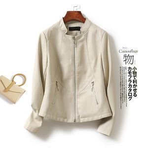 绵羊皮短款外套女修身真皮海宁单皮女士2024秋冬新品皮夹克女皮衣