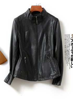 皮衣女短款修身立领绵羊皮外套202秋冬新款加大码皮夹克海宁真皮