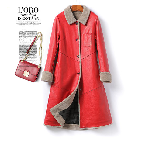 皮衣女士中长款气质修身海宁真皮