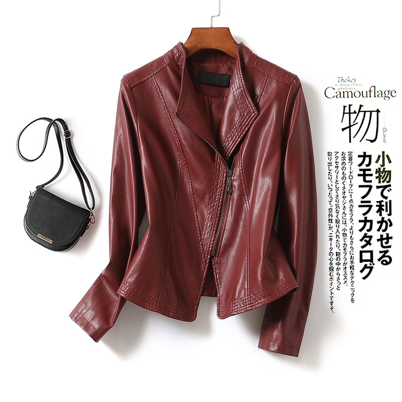 海宁皮衣女士短款修身气质小个子