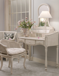 正版现货法式轻奢地中海休闲米白色卧室衣帽间妆台妆镜清样特价