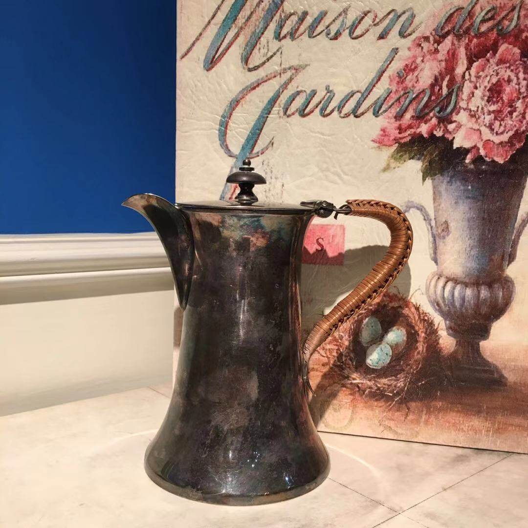 原装进口正版现货意大利进口欧美古董黄铜镀铜纯银制酒壶收藏摆件