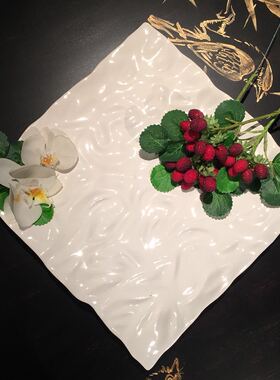 现代时尚创意白色陶瓷艺术风托盘