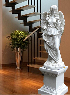 仿古白玻璃钢女神天使雕塑 欧式艺术落地摆件家居婚庆