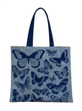 蝴蝶小众帆布袋大容量环保折叠购物袋结实耐用学生手提单肩包定制